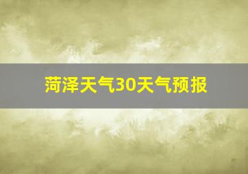 菏泽天气30天气预报