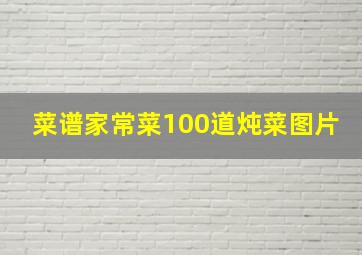 菜谱家常菜100道炖菜图片