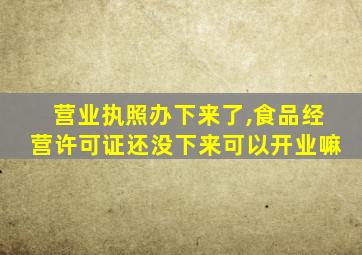 营业执照办下来了,食品经营许可证还没下来可以开业嘛