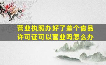 营业执照办好了差个食品许可证可以营业吗怎么办