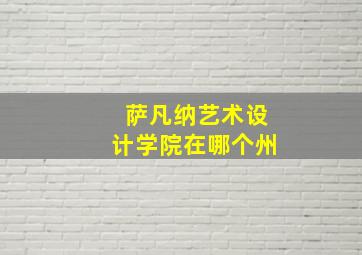 萨凡纳艺术设计学院在哪个州