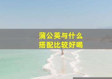 蒲公英与什么搭配比较好喝