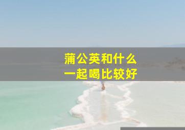 蒲公英和什么一起喝比较好