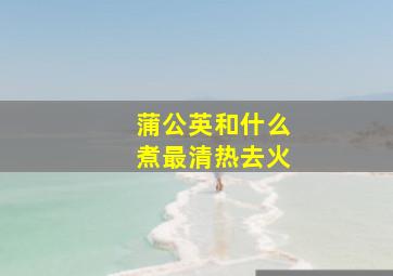 蒲公英和什么煮最清热去火