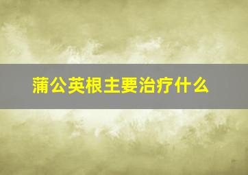 蒲公英根主要治疗什么