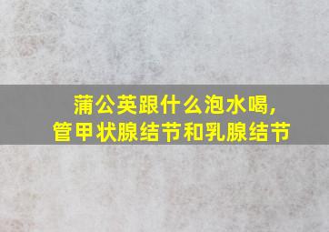 蒲公英跟什么泡水喝,管甲状腺结节和乳腺结节