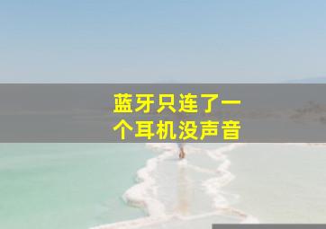 蓝牙只连了一个耳机没声音