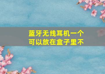 蓝牙无线耳机一个可以放在盒子里不