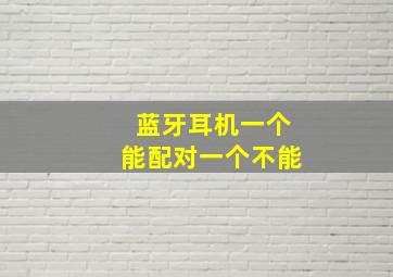 蓝牙耳机一个能配对一个不能