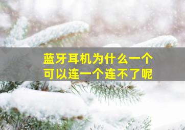 蓝牙耳机为什么一个可以连一个连不了呢