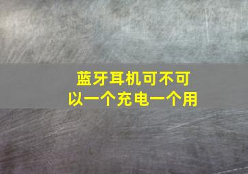 蓝牙耳机可不可以一个充电一个用