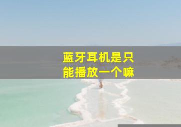 蓝牙耳机是只能播放一个嘛