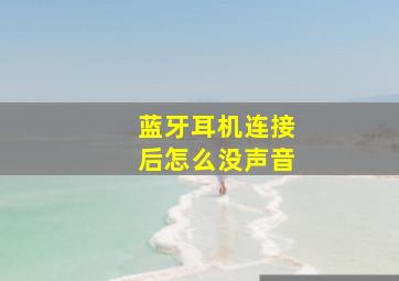 蓝牙耳机连接后怎么没声音