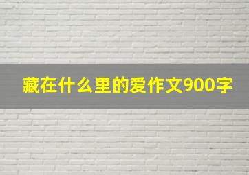 藏在什么里的爱作文900字