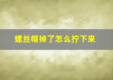 螺丝帽掉了怎么拧下来