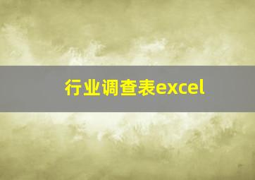 行业调查表excel