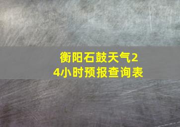 衡阳石鼓天气24小时预报查询表