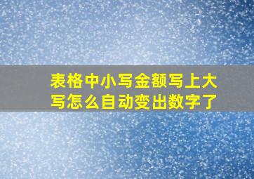 表格中小写金额写上大写怎么自动变出数字了