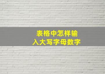 表格中怎样输入大写字母数字