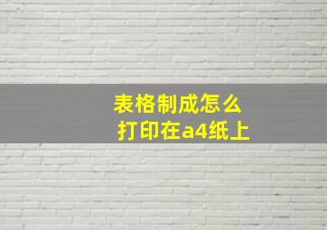 表格制成怎么打印在a4纸上