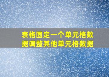 表格固定一个单元格数据调整其他单元格数据