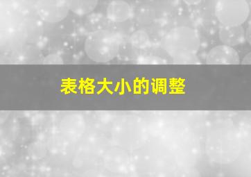 表格大小的调整