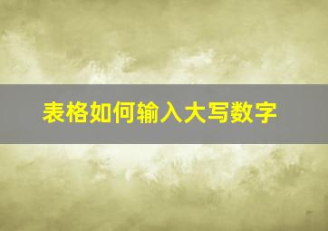 表格如何输入大写数字