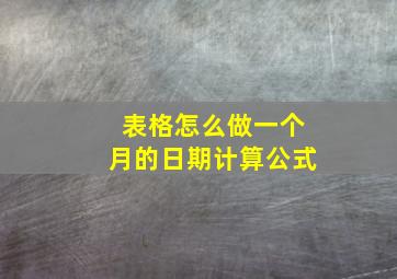 表格怎么做一个月的日期计算公式