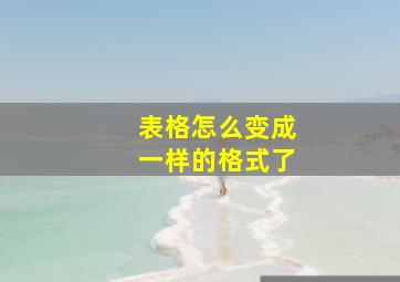 表格怎么变成一样的格式了