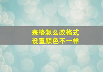 表格怎么改格式设置颜色不一样