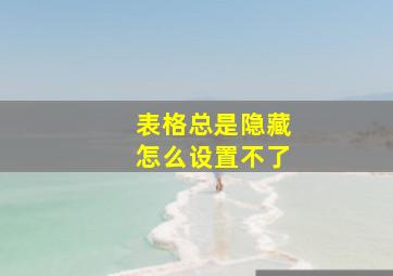 表格总是隐藏怎么设置不了