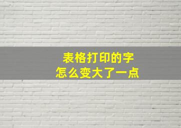 表格打印的字怎么变大了一点