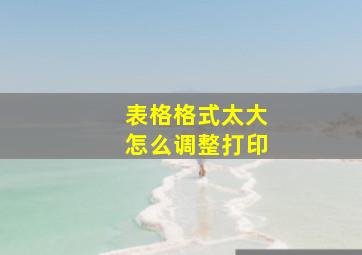 表格格式太大怎么调整打印