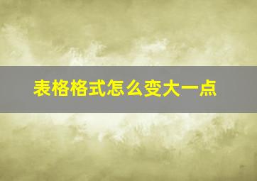 表格格式怎么变大一点