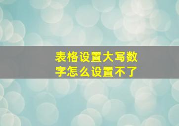 表格设置大写数字怎么设置不了