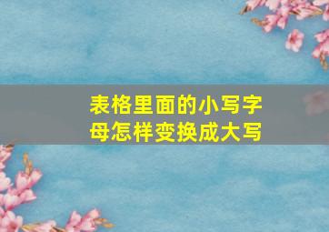 表格里面的小写字母怎样变换成大写