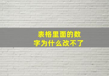 表格里面的数字为什么改不了