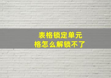 表格锁定单元格怎么解锁不了