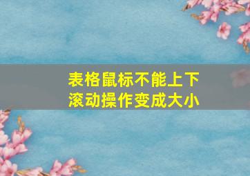 表格鼠标不能上下滚动操作变成大小