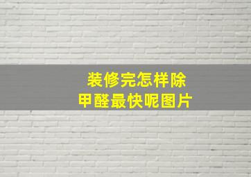 装修完怎样除甲醛最快呢图片