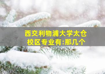 西交利物浦大学太仓校区专业有:那几个