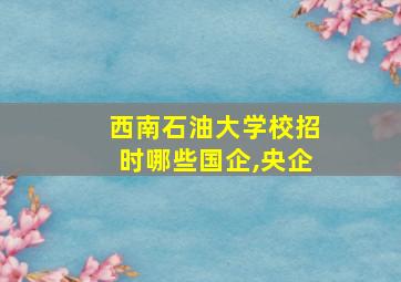 西南石油大学校招时哪些国企,央企