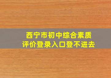 西宁市初中综合素质评价登录入口登不进去