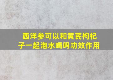 西洋参可以和黄芪枸杞子一起泡水喝吗功效作用