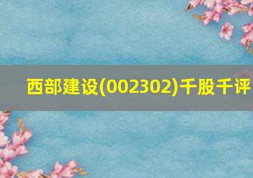 西部建设(002302)千股千评