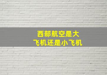 西部航空是大飞机还是小飞机