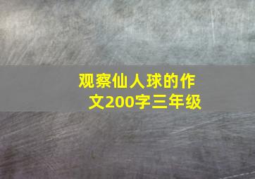 观察仙人球的作文200字三年级