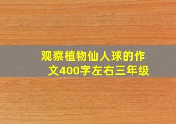 观察植物仙人球的作文400字左右三年级