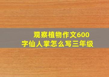 观察植物作文600字仙人掌怎么写三年级