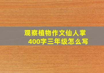 观察植物作文仙人掌400字三年级怎么写